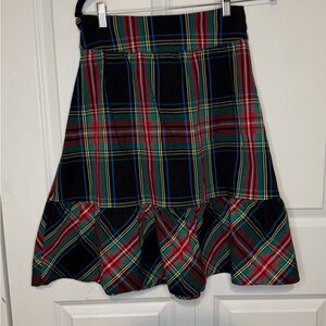 J. Crew A-Line Plaid Skirt - Red and Green